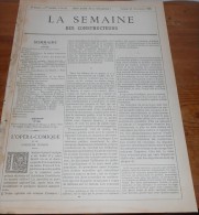 La Semaine Des Constructeurs. N°22. 24 Novembre1888 .La Tour De L´ancien Prieuré De Saint-Martin Des Champs à Paris. - Riviste - Ante 1900