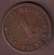 DEUTSCHES REICH 1 PFENNIG 1908 A - 1 Pfennig