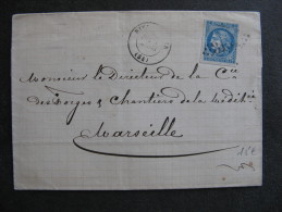 L 68-  TB Lettre Affranchie  Avec N° 46, De Rive De Gier Pour Marseille ( 08 Mars 1871). - 1849-1876: Classic Period