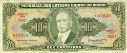 BILLET # BRESIL # 1962  # 10 CRUZEIROS  # BILLET CIRCULE  #  PICK 177 - Brazil