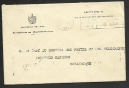 CUBA 1941 - Sobre Oficial - Ministerio De Comunicaciones A Mozambique - Jaundice - Gelbsucht - Fiebre Amarilla - Enfermedades