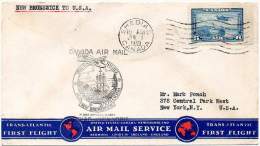CANADA 1939 - FIRST FLIGHT From NEW BRUNSWICK To NEW YORK, USA - Premiers Vols