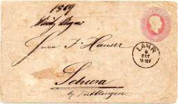 BADEN 1869 - ENTIRE ENVELOPE Of 3 Kreuzer From Lahr To Schura, Near Trossingen - Enteros Postales