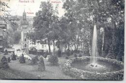 Auerbach Im Vogtland Stadtpark Postamt Fontäne Belebt Pferde Wagen 14.12.1912 Gelaufen - Auerbach (Vogtland)