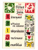 Cp , ASTROLOGIE , Les Filles Nées En JUIN   , Ed : FL , écrite - Astrology