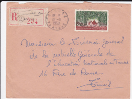 TUNISIE - 1959 - ENVELOPPE RECOMMANDEE De SOUSSE Pour TUNIS - Tunisia