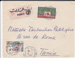 TUNISIE - 1960 - ENVELOPPE RECOMMANDEE De BIZERTE Pour TUNIS - Tunisie (1956-...)
