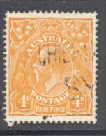 AUSTRALIA, 1914 4d Yellow Orange (SG22a) Fine Used - Oblitérés