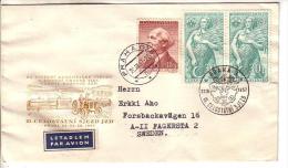 GOOD CZECHOSLOVAKIA FDC To SWEDEN 1957 - Good Stamped: Agriculture - FDC