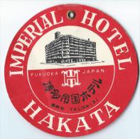 Japon/Imperial Hotel Hakata / Années 1960-1970       JAP6 - Etiquetas De Hotel