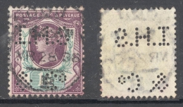GB-PERFIN 1887 1½d  Jubilee VFU, Perf. I H S & Co - Perfins