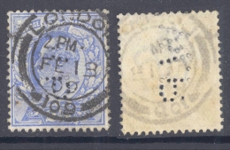 GB-PERFIN 1902, 2½d, DeLaRue, Perf.  W. R - Perfin