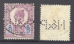 GB-PERFIN 1902, 5d, DeLaRue Chalky Paper, Perf. H & P - Perfins