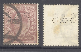 GB-PERFIN 1902, 6d (somerset), DeLaRue Chalky Paper, Perf. S & S - Perfins