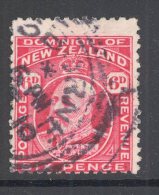 NEW ZEALAND, 1909 6d P14 Line FU (SG398) Cat £10 - Used Stamps
