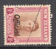 NEW ZEALAND, 1947 1/- OFFICIAL (plate 1, Wmk Sideays) Fine Used, Cat £9 - Usati