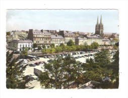 29 - QUIMPER -vue Générale Place De La Résistance Voitures Camion TRANSPORTS ROUTIERS FRET LUZIEN Tube Citroen 1961 - Camions & Poids Lourds