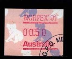 AUSTRALIA - 1990  FRAMAS  KOALAS   50c.  NORPEX  91   FINE USED - Vignette [ATM]