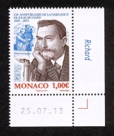 Monaco 2013 - Yv N° 2896 ** - 150e ANNIVERSAIRE DE LA NAISSANCE DE JULES RICHARD ** - Unused Stamps