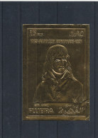 TIMBRE EN OR   - 1 TIMBRE  - FUJEIRA   1769 -NAPOLEON BONAPARTE -1821 (format  7,50 Cm X 11,00 Cm) - Fujeira