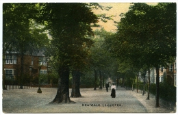 LEICESTER : NEW WALK / POSTMARK - BLACKBURN 1915 / ADDRESS - SHEFFIELD, KIVETON PARK STATION (FENELL) / PRESTON NEW ROAD - Autres & Non Classés