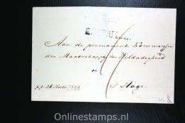 Nederland: Cover Gekapt Departement Stempel Enkhuizen Naar Den Haag 1826 - ...-1852 Precursores