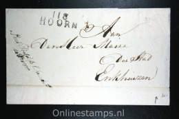 Nederland: Cover 1813, Naamstempel Hoorn Naar Enkhuizen Portvrijdom  Sous Prefet De L"Arrondis. De Hoorn,adelaarsstempel - ...-1852 Prephilately