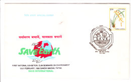 India Special Cover On First National Exhibition, Cum Seminars On Environment-save Earth From Patna On 12.02.1993 - Enveloppes