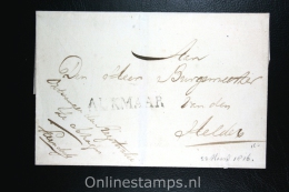 Nederland:cover Gekapt Departementsstempel Alkmaar Naar Den Helder 1816 - ...-1852 Préphilatélie