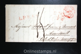 Nederland:brief  Haarlem Naar Meursault (RRR) Frankrijk, 1848, Diverse Mooie Stempels. - ...-1852 Prephilately