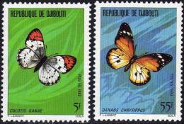 DJIBOUTI Papillons (yvert 517/18) , Neuf Sans Charniere. ** MNH - Schmetterlinge