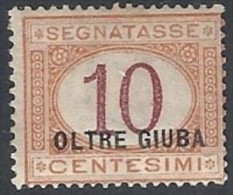 1925 OLTRE GIUBA SEGNATASSE 10 CENT MH * - RR11863-2 - Oltre Giuba