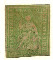 SWITZERLAND 1856 40 Rp Green With Red Thread SG 37 U #AF41 - Gebraucht