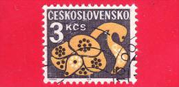 CECOSLOVACCHIA - 1972 - Servizio - Segnatasse - Fiore Stilizzato - Services – Flowers - 3 - Unused Stamps