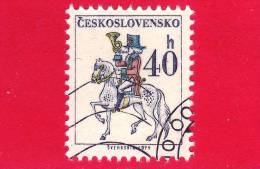 CECOSLOVACCHIA - 1974 - Emblemi Postali - Postiglione - Figura Storica A Cavallo - 40 - Unused Stamps