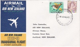 New Zealand 1965 Inaugural Flight By DC-8 Sydney-Auckland Souvenir Cover - Covers & Documents