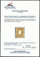 !										■■■■■ds■■ Portugal 1866 AF#21 (*) Curved Label Imperf 20 Réis CERTIFIED (4 Scans) (x0682) - Unused Stamps