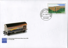 GERMANIA DEUTSCHLAND GERMANY BRIEFMARKEN ESSEN STATIONERY COVER GANZSACHE TRAIN - Umschläge - Gebraucht