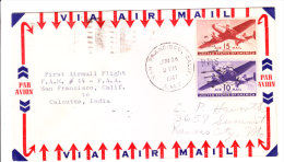 Pan Ameriacan First Flight U.s.a. To India -  San Francisco To Calcutta On 26.06.1947, - Briefe