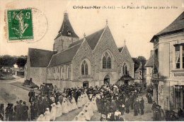 Criel Sur Mer   76  La Place  Jour De Fête  Communion?? - Criel Sur Mer