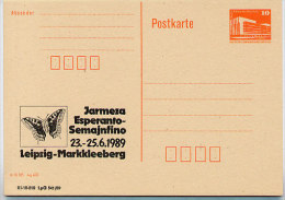 DDR P86II-25-89 C57 Privater Zudruck ESPERANTO SCHMETTERLING Leipzig 1989 - Privé Postkaarten - Ongebruikt