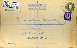 GRAN BRETAGNA GRAT BRITAIN STATIONERY REGISTERED LETTER 1/9 1962 To GERMANY - Luftpost & Aerogramme