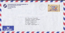 Hong Kong Airmail COPENHAGEN HANDELSBANK A/S Hong Kong Office HONG KONG 1987 Cover Brief To Denmark Year Of Rabbit Stamp - Covers & Documents