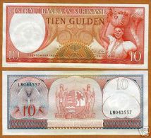 SURINAME - 10 GULDEN 1963 - Pick 121 , UNC - Surinam