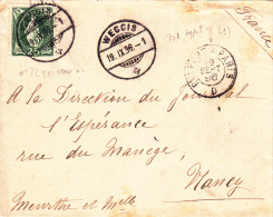 Weggis Weccis 1896 + Ambulant Belfort à Paris D - Lettre Cover Brief - Storia Postale