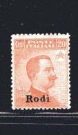 1918 EGEO RODI 20 CENT NUOVO MNH ** - Aegean (Rodi)