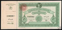 PALESTINE - BON GUERRE - 50 POUNDS 1948 - AVEC SOUCHE - WAR - EGYPT - Israele