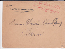 1909 - ENVELOPPE Avec FRANCHISE Du SOUS SECRETAIRE D´ETAT Des POSTES à PARIS Pour PITHIVIERS - Burgerlijke Brieven Zonder Portkosten