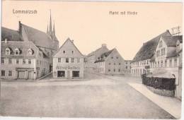 LOMMATZSCH Markt M Kirche Hotel Goldene Sonne Alfred Seifert Feldpost 19.9.1917 Gelaufen - Lommatzsch