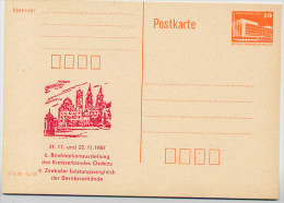 DDR P86II-6-87 C7 Privater Zudruck AUSSTELLUNG OSCHATZ 1987 - Privé Postkaarten - Ongebruikt